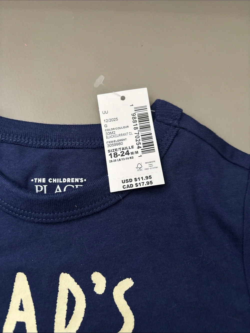 The Children's Place Navy 'Dad's Little Dude' Graphic Tee